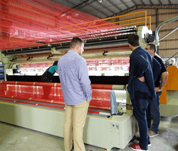 Poland Clients Visit Fung Chang for Raschel Bags Making Machine